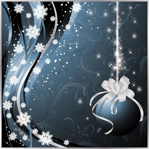 Blue christmas card, vector illustration — Stock Vector
