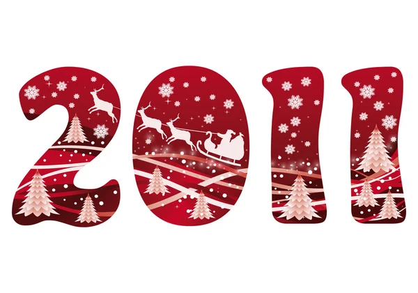 2011 Carte du Nouvel An avec Santa Claus. vecteur — Image vectorielle