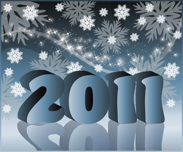 Nový rok 2011 (3d vykreslení). vektorové ilustrace — Stockový vektor