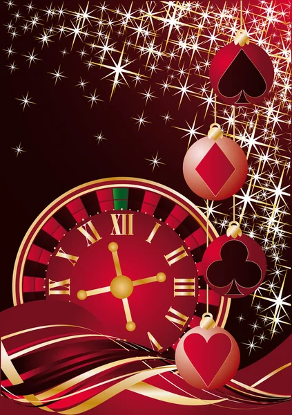 Weihnachten Casino Grußkarte. Vektorillustration — Stockvektor