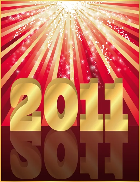 2011 yeni yıl tebrik kartı. vektör çizim — Stok Vektör