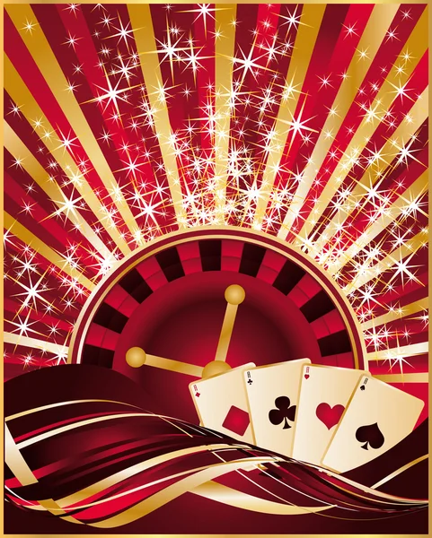 Casino karácsonyi kártya, vektoros illusztráció — Stock Vector