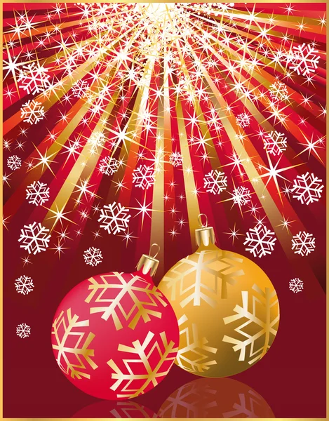 Cartão de Natal com duas bolas, ilustração vetorial — Vetor de Stock