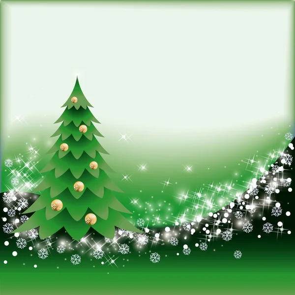 Grüne Weihnachtskarte. Vektorillustration — Stockvektor