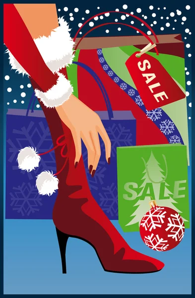 Vánoční nákupní karta. vektorové ilustrace — Stockový vektor