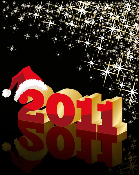 圣诞背景与 2011 年的红色 3d 设计、 矢量 — 图库矢量图片