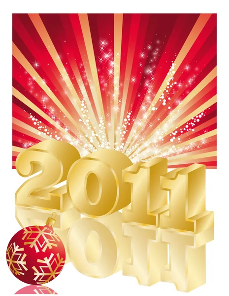 2011 new year composition 3d. vector illustration — Stock Vector