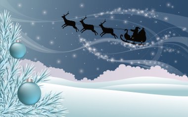 Santa's Sleigh, vector illustration clipart