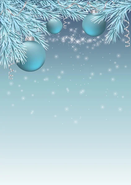 Tarjeta de invierno con bolas de Navidad. ilustración vectorial — Archivo Imágenes Vectoriales