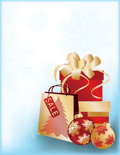 Folheto de Natal para venda de compras, ilustração vetorial — Vetor de Stock