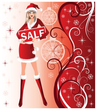 Christmas sale background, vector clipart