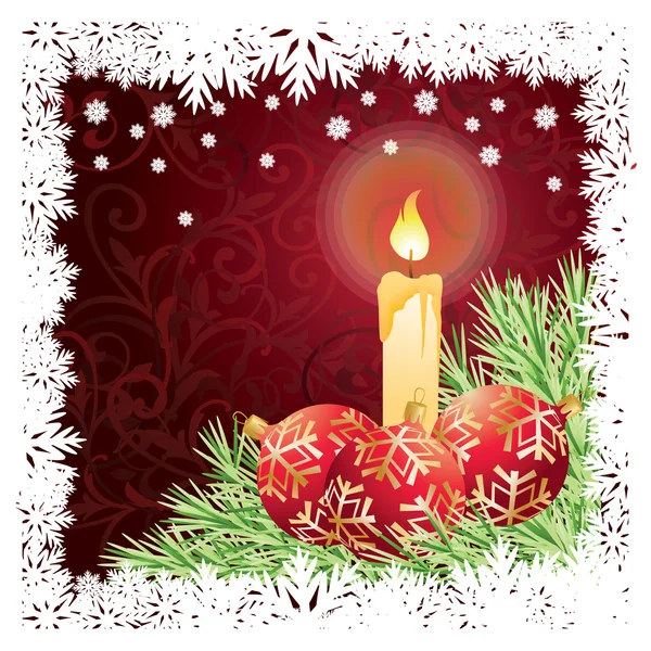 Tarjeta de felicitación de Navidad y Año Nuevo, vector — Archivo Imágenes Vectoriales