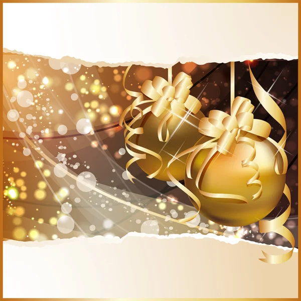 Golden Christmas background, vector illustration — Stock Vector