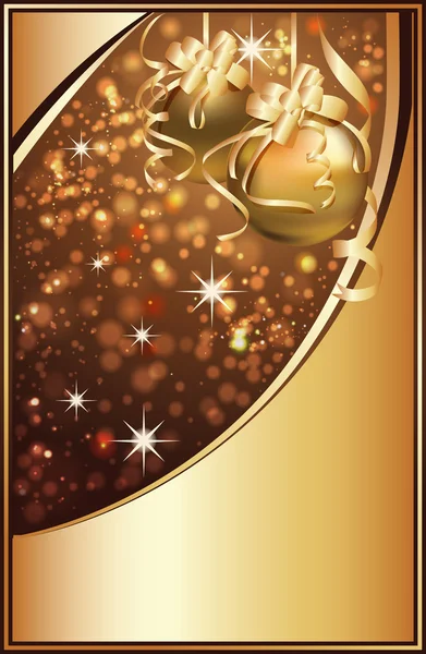 ゴールデン クリスマス カード、ベクトル イラスト — ストックベクタ