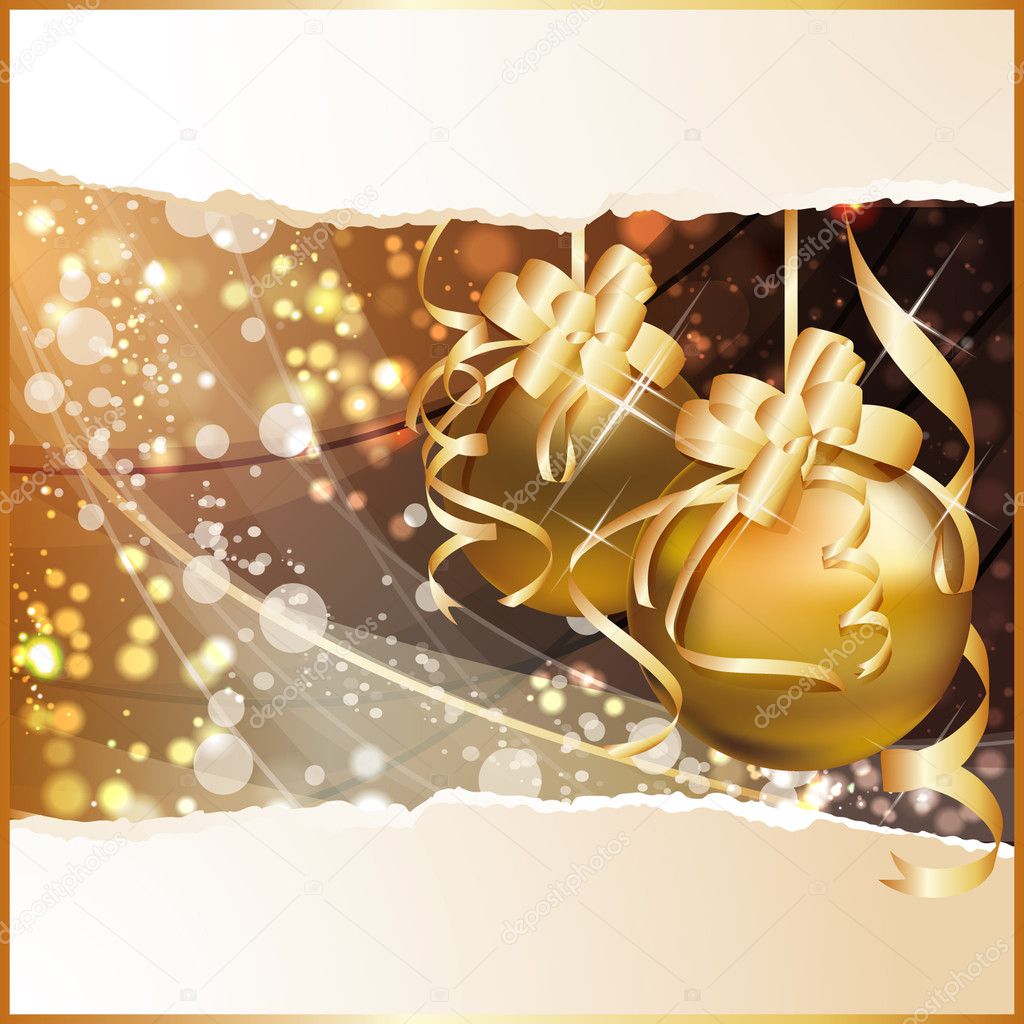 Golden Christmas background, vector illustration