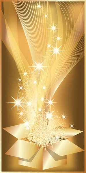 Vertikales goldenes Weihnachtsbanner. Vektorillustration — Stockvektor