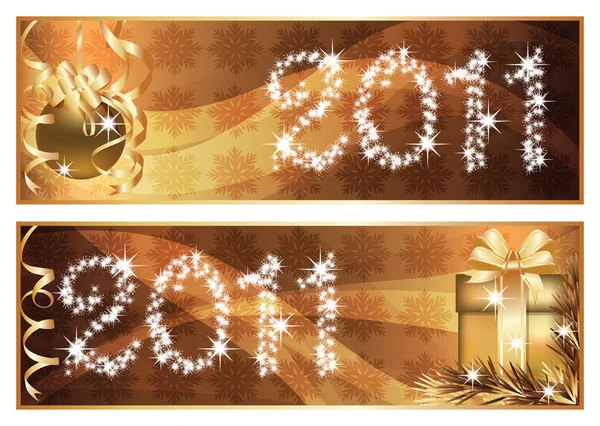 Iki afiş yeni yıl 2011. vektör çizim — Stok Vektör
