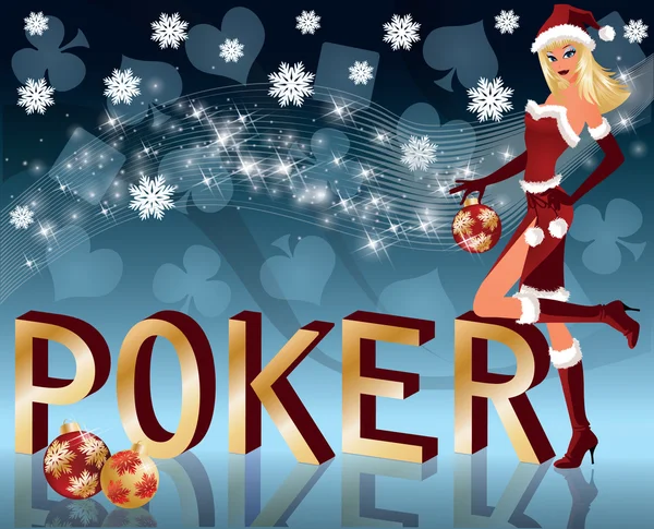 Fondo de poker de Navidad. ilustración vectorial — Vector de stock