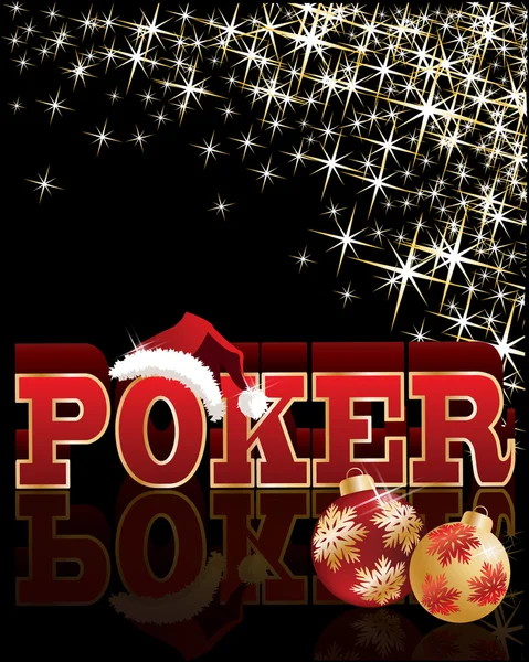 クリスマス サンタ帽子ポーカー バナー。ベクトル イラスト — ストックベクタ
