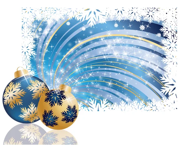 Sfondo blu con palle di Natale. illustrazione vettoriale — Vettoriale Stock