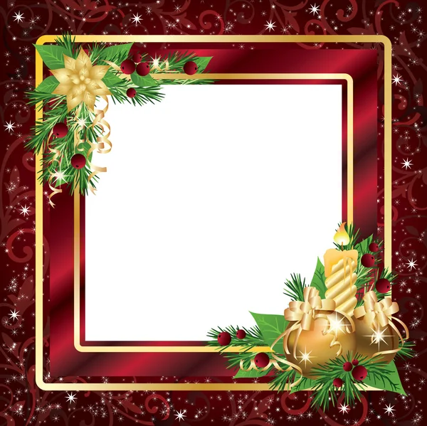 Vánoční rámce nebo pozvání karta, vektorové ilustrace — Stockový vektor