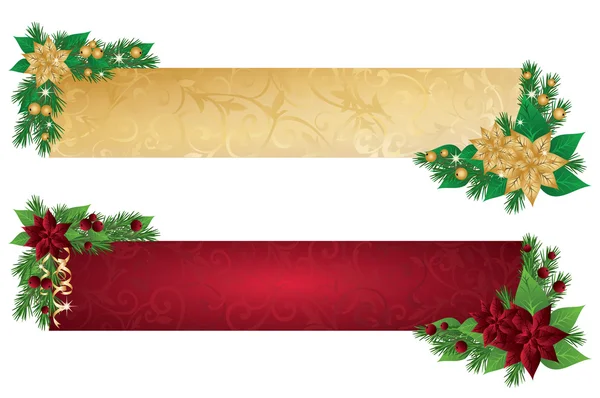 Banderas de Navidad, ilustración de vectores — Archivo Imágenes Vectoriales
