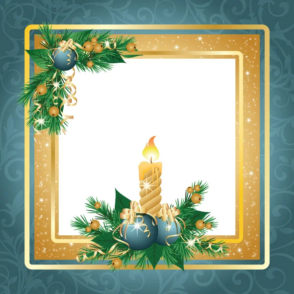Cadre de nouvelle année ou carte d'invitation, illustration vectorielle — Image vectorielle
