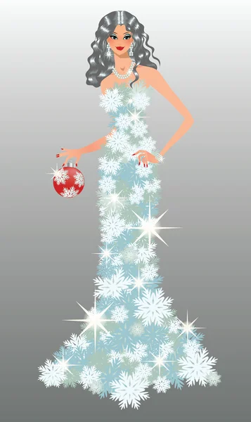 Chica de moda de invierno. ilustración vectorial — Archivo Imágenes Vectoriales