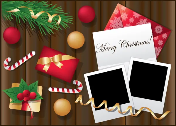 Twee kader voor kerst foto. vectorillustratie — Stockvector