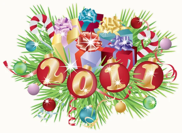 2011 Novoroční Pozvánka Vektorové Ilustrace — Stockový vektor