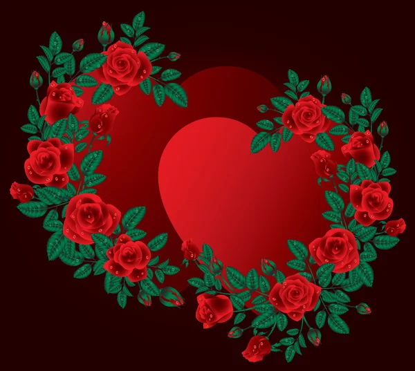 Любовная открытка с двумя сердечками. — стоковый вектор