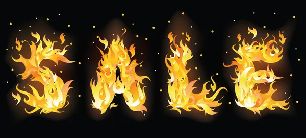 Πώληση φωτιά πανό. εικονογράφηση φορέας — Διανυσματικό Αρχείο