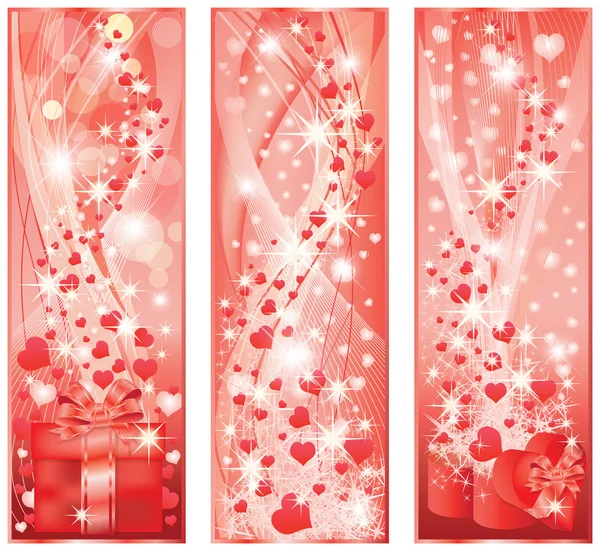 Bandiere di San Valentino. illustrazione vettoriale — Vettoriale Stock