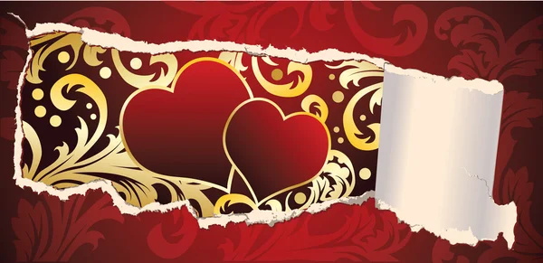 Liebeskarte für Valentinstag oder Hochzeit. Vektorillustration — Stockvektor