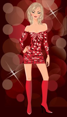 Fashion party girl. vector illustration