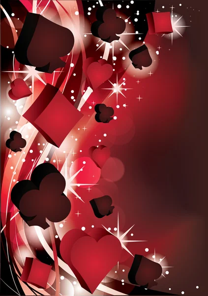 Casino Banner Med Tecken Pokerkorten Vektor Illustration — Stock vektor