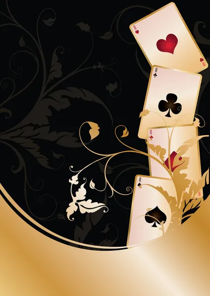 Fondo con tarjetas de Poker, ilustración vectorial — Vector de stock