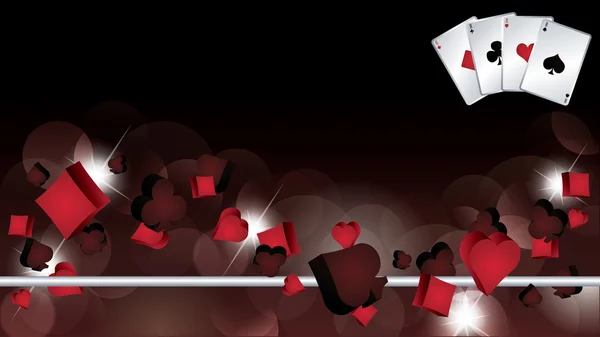 Banner do casino com elementos de poker. ilustração vetorial — Vetor de Stock
