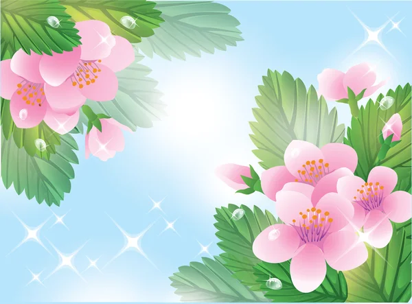 Carte de fleurs printanières. illustration vectorielle — Image vectorielle