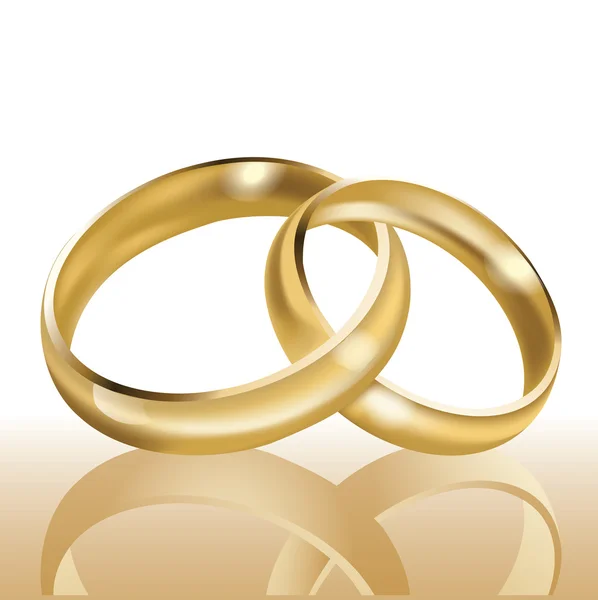 Trouwringen, symbool van het huwelijk en eeuwige liefde, vector — Stockvector