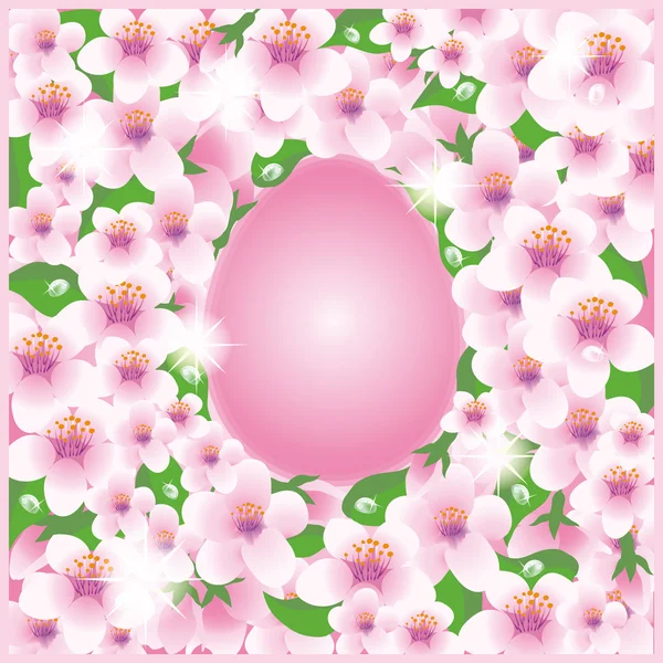 Huevo de Pascua floral, ilustración vectorial — Vector de stock