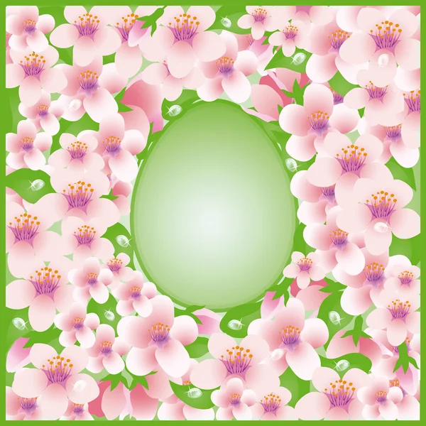 Çiçekli Paskalya arkaplanı, vektör illüstrasyonu — Stok Vektör