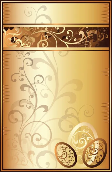 Påsk gyllene gratulationskort, vektor illustration — Stock vektor