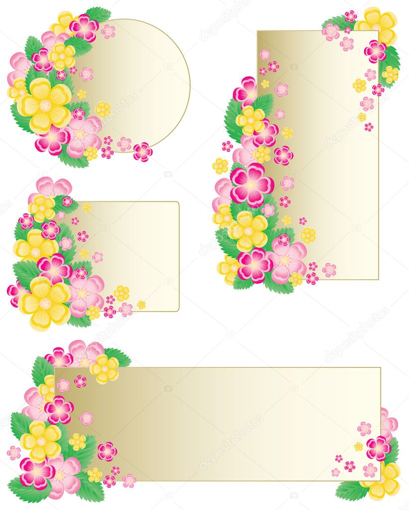 Set floral banners. vector illustration