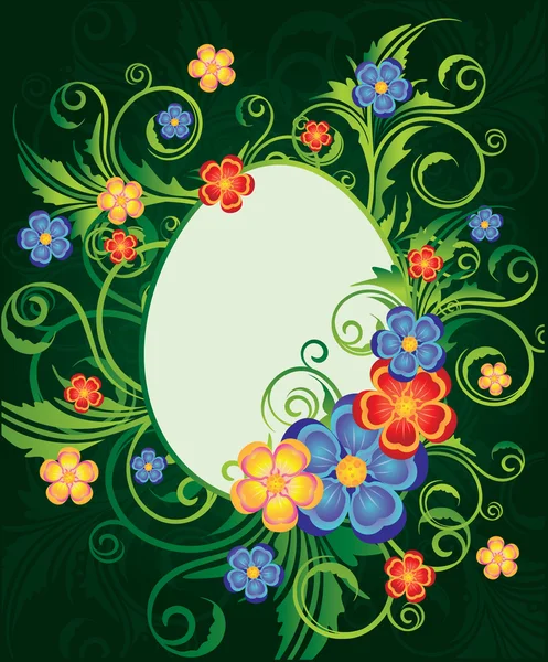 Пасхальна листівка з яєчною рамкою, Векторні ілюстрації — стоковий вектор
