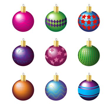 Christmas decoration balls clipart