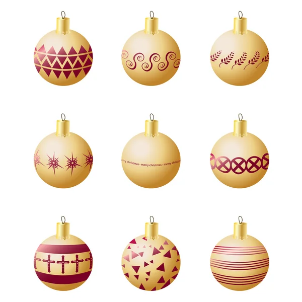 Decoratie kerstballen — Stockvector