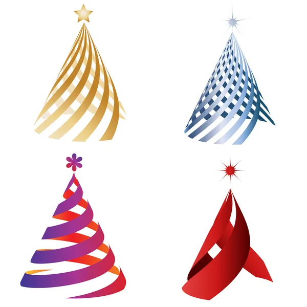 Christmas decoration trees — Stock Vector