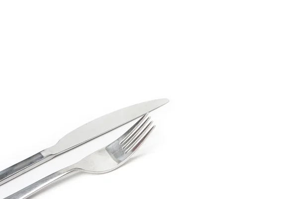 Fork Knife Shot Low Diagonal Angle Copy Space — Stock Photo, Image