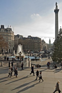 View of Trafalgar square, London. clipart